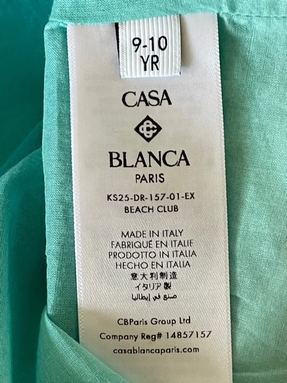 CASABLANCA Paris Girls Ombre Halter-Style Maxi Dress in Navy, Teal & Coral 9-10
